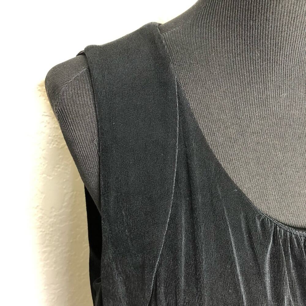 Chico’s Travelers black scoop neck sleeveless midi dress size 2 or Large - Picture 7 of 14